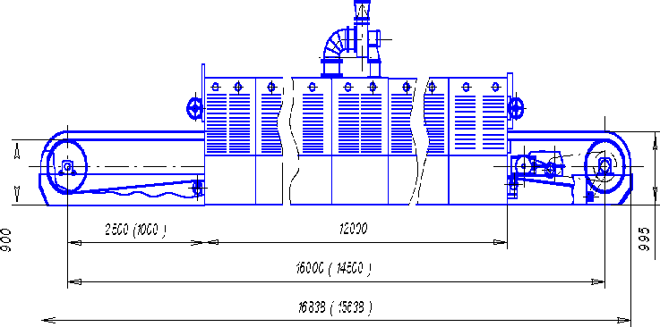 Печь конвейерная с электрообогревом 6393М, 4024 (Р3-ХЛТ), 2981М